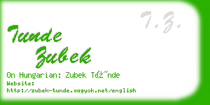 tunde zubek business card